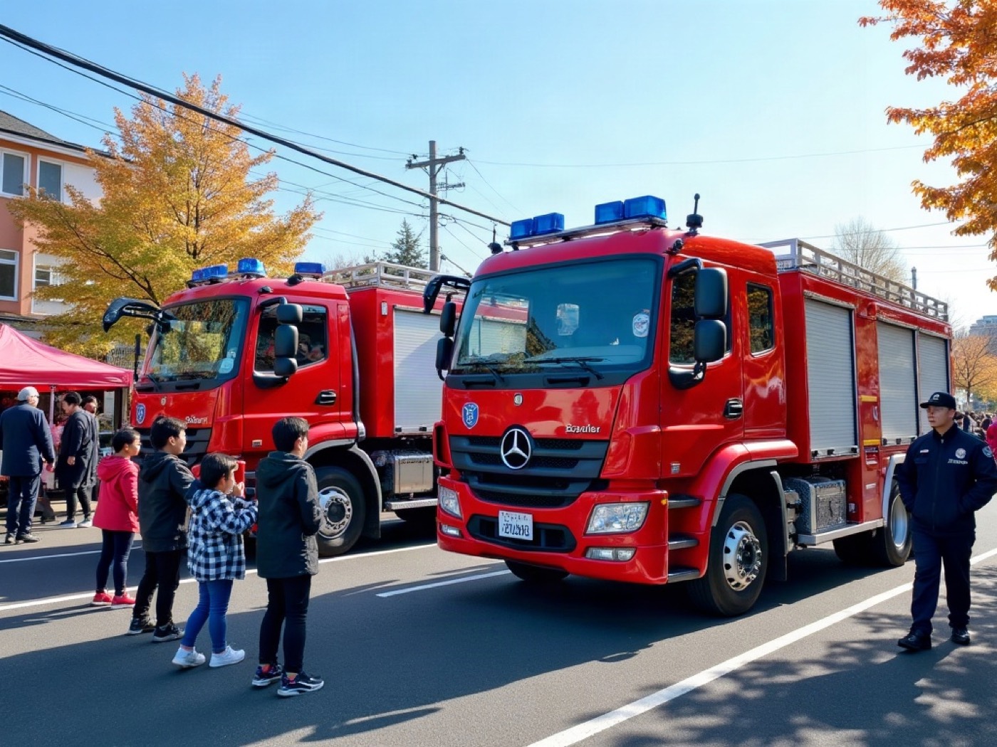 パトカー・消防車の展示（イメージ）